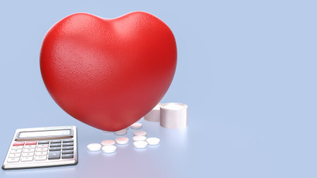 Heart and drug for health or medical concept 3d Rendering.の写真素材