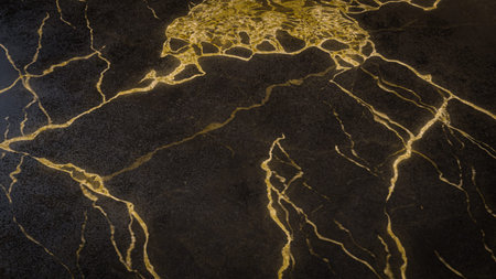 Black Gold Marble for texture Background 3d Rendering.
