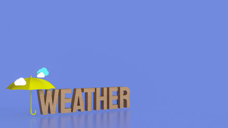 Yellow Umbrella for weather Concept 3d Rendering.の写真素材
