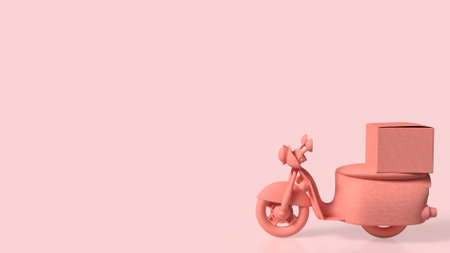 Pink  motorcycle for delivery concept 3d Rendering.の写真素材