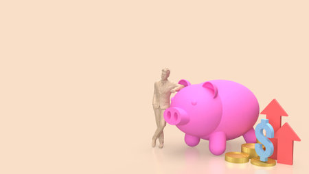 Piggy Bank and coins for Business concept 3d Rendering.の写真素材