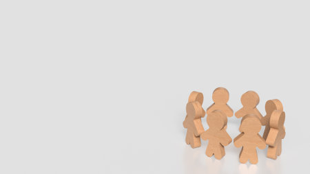 Wood Human for Team concept 3d Rendering.の写真素材