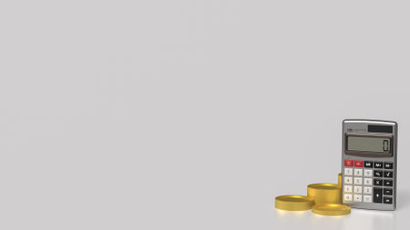 Calculator and coins for business concept 3d Rendering.の写真素材