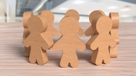 Wood Human for Team concept 3d Rendering.の写真素材