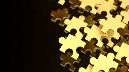 Jigsaw business represents different parts of a company or strategy coming together like puzzle pieces to form a complete picture.の写真素材