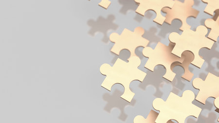 Jigsaw business represents different parts of a company or strategy coming together like puzzle...