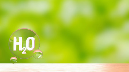 H2O in bubble for ECO concept 3d Rendering.の写真素材