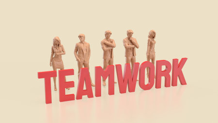 Teamwork is collaborative effort by a group to achieve a common goal through communication, coordination, trust, and shared responsibility.の写真素材