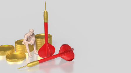 Red darts and coins on for Business concept.の写真素材