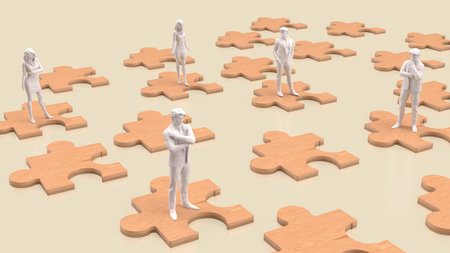 Jigsaw business represents different parts of a company or strategy coming together like puzzle...