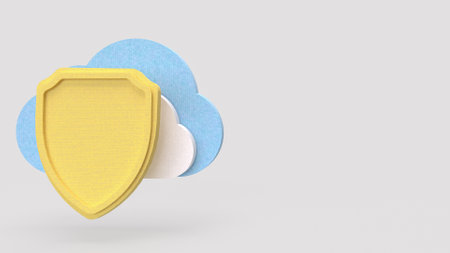 Shield and Cloud for Technology concept 3d Rendering.の写真素材