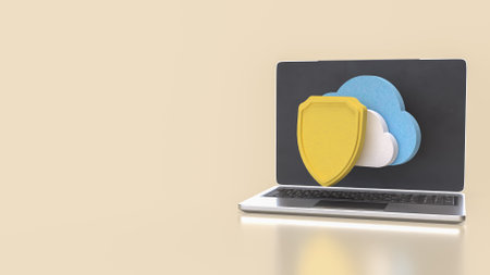 Shield and Cloud for Technology concept 3d Rendering.の写真素材