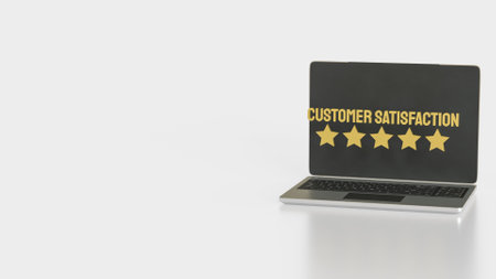 Customer Satisfaction and five star for Business concept 3d Rendering.の写真素材