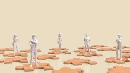 Jigsaw business represents different parts of a company or strategy coming together like puzzle...