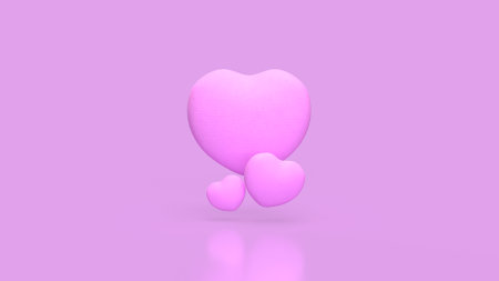 Pink Heart for love or romance concept 3d Rendering.の写真素材