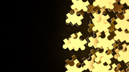 Jigsaw business represents different parts of a company or strategy coming together like puzzle pieces to form a complete picture.の写真素材