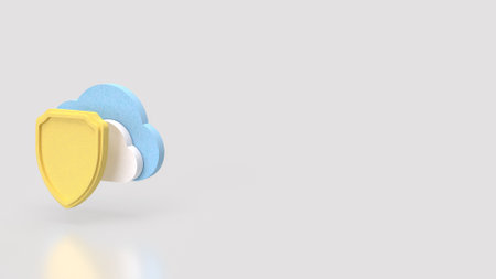 Shield and Cloud for Technology concept 3d Rendering.の写真素材