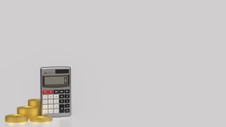 Calculator and coins for business concept 3d Rendering.の写真素材