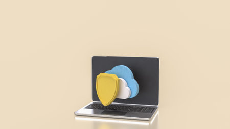 Shield and Cloud for Technology concept 3d Rendering.の写真素材