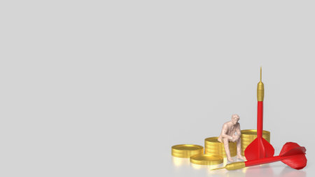 Red darts and coins on for Business concept.の写真素材