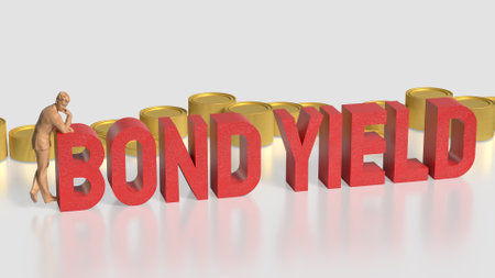 Bond yields and coins for Business concept 3d Rendering.の写真素材