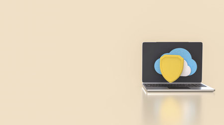 Shield and Cloud for Technology concept 3d Rendering.
