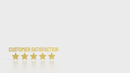 Customer Satisfaction and five star for Business concept 3d Rendering.