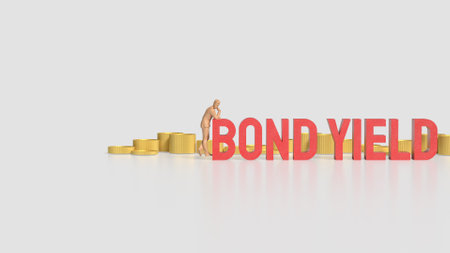 Bond yields and coins for Business concept 3d Rendering.の写真素材