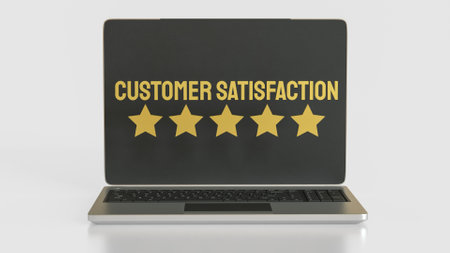 Customer Satisfaction and five star for Business concept 3d Rendering.の写真素材