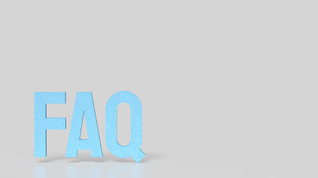 Blue FAQ on white background 3d Rendering.