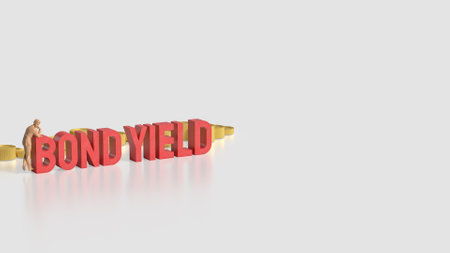 Bond yields and coins for Business concept 3d Rendering.の写真素材