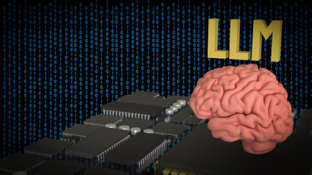 LLM and Brain for Technology concept 3d Rendering.の写真素材