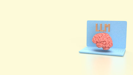 LLM and Brain for Technology concept 3d Rendering.