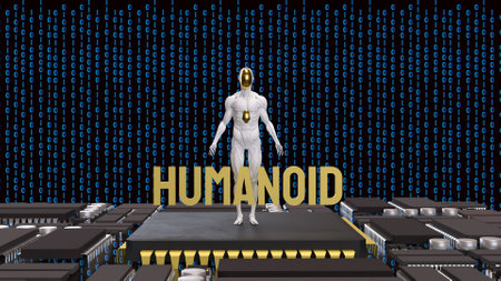 Humanoid for Technology and sci concept 3d Rendering.の写真素材