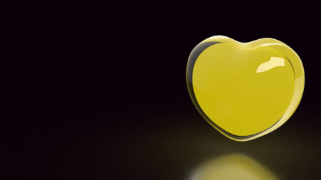 Yellow crystal for Love or health concept 3d Rendering.の写真素材