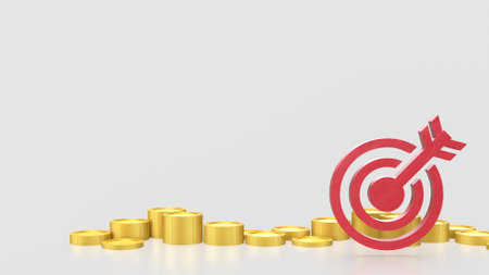 Blue eye target and gold coins for Business concept 3d Rendering.の写真素材