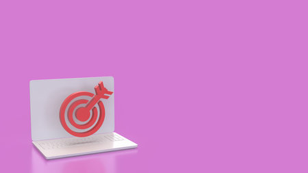 Blue eye Target on Laptop for Business concept 3d Rendering.