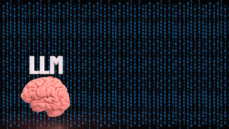 LLM and Brain for Technology concept 3d Rendering.