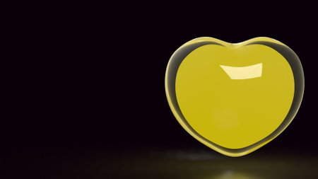 Yellow crystal for Love or health concept 3d Rendering.の写真素材
