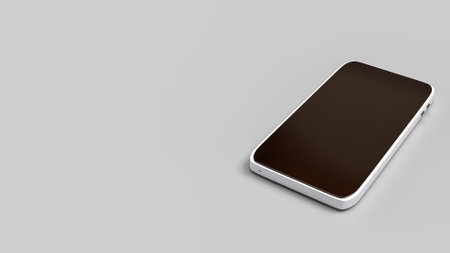 Mobile Phone on white Background for Technology concept 3d Rendering.の写真素材