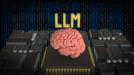 LLM and Brain for Technology concept 3d Rendering.の写真素材