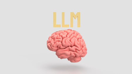 LLM and Brain for Technology concept 3d Rendering.