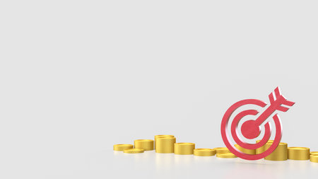 Blue eye target and gold coins for Business concept 3d Rendering.の写真素材