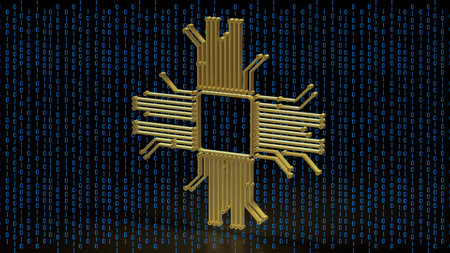 Gold Logic for Technology concept 3d Rendering.