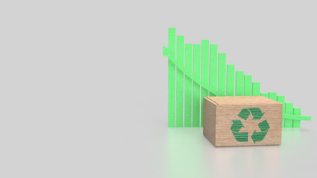 Recycle symbol on Box and chart for eco concept 3d Rendering.の写真素材