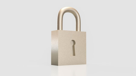 Lock on white Background for Security concept 3d Rendering.の写真素材