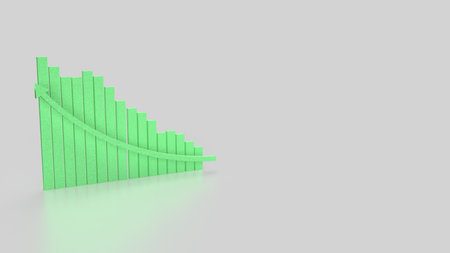 Green chart on white background 3d rendering.の写真素材