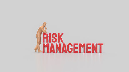 Red risk management for Business concept 3d Rendering.の写真素材
