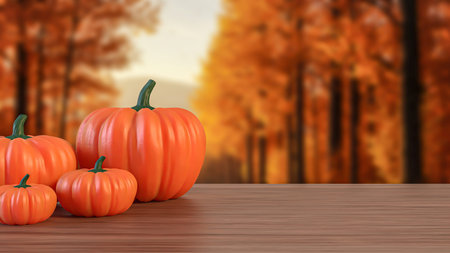 Pumpkin for food or Holiday concept 3d Rendering.の写真素材