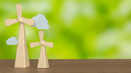 Windmill for clean energy  for ecology concept 3d Rendering.の写真素材
